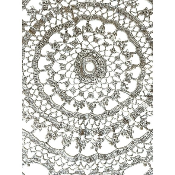 Handmade 22" Diameter Crocheted Cotton Doily - Picture 2 of 12